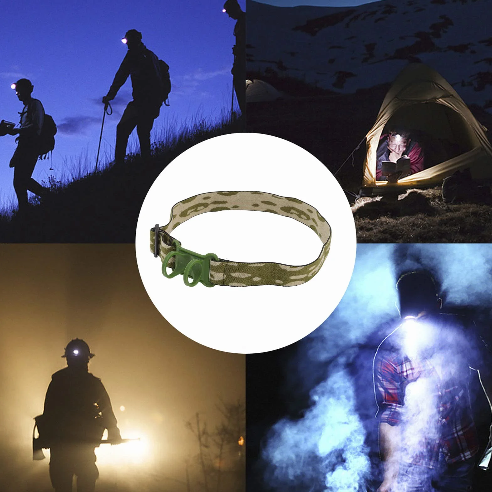 Regulowana Elastyczna Opaska na Czołówkę Pas Mocujący 22-32 mm do Latarki Wspinaczka Speleologia Nurkowanie