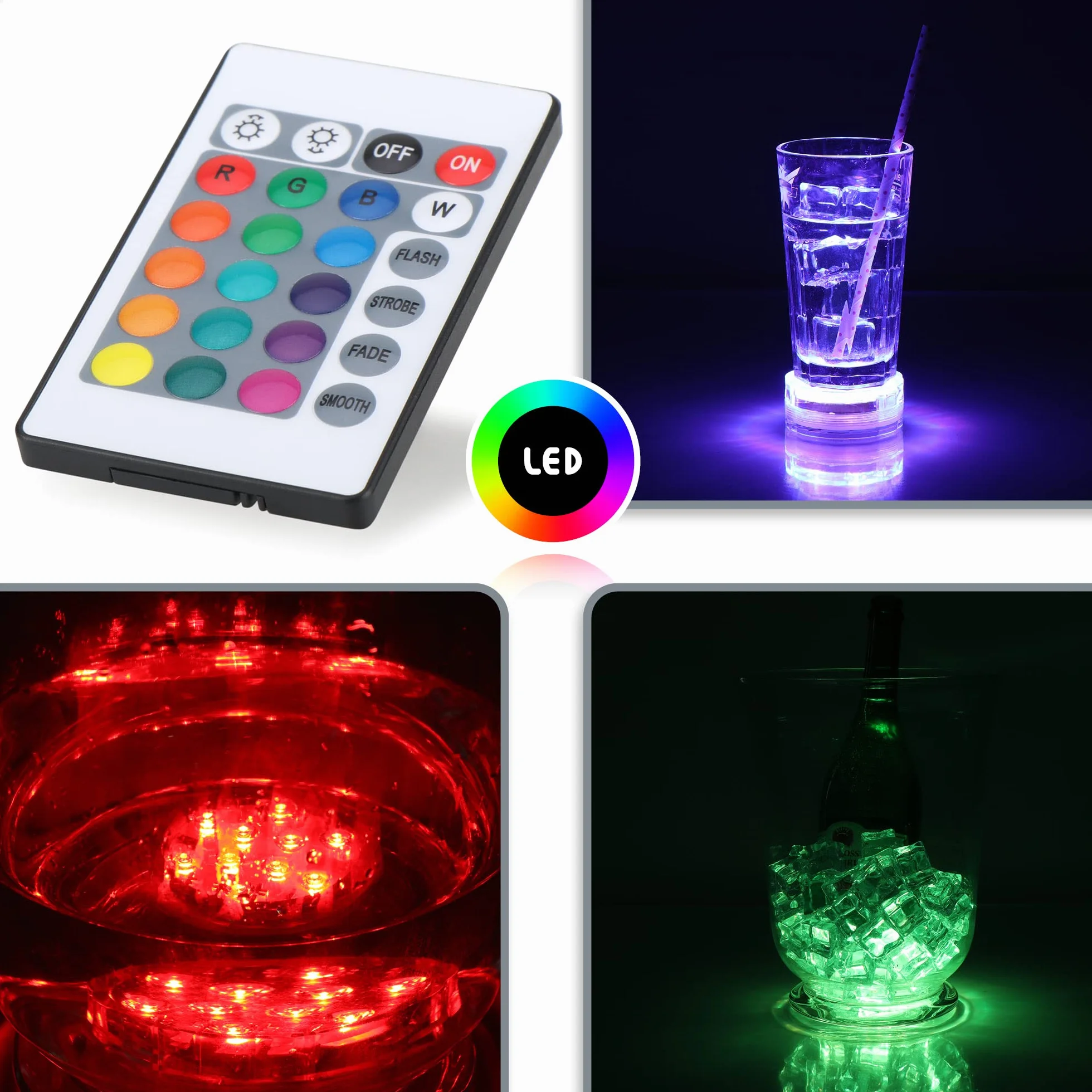 COM-FOUR® Oświetlenie basenu LED z funkcją zmiany koloru - energooszczędne światło do relaksującej oazy (01 sztuka - lampa basenowa LED)