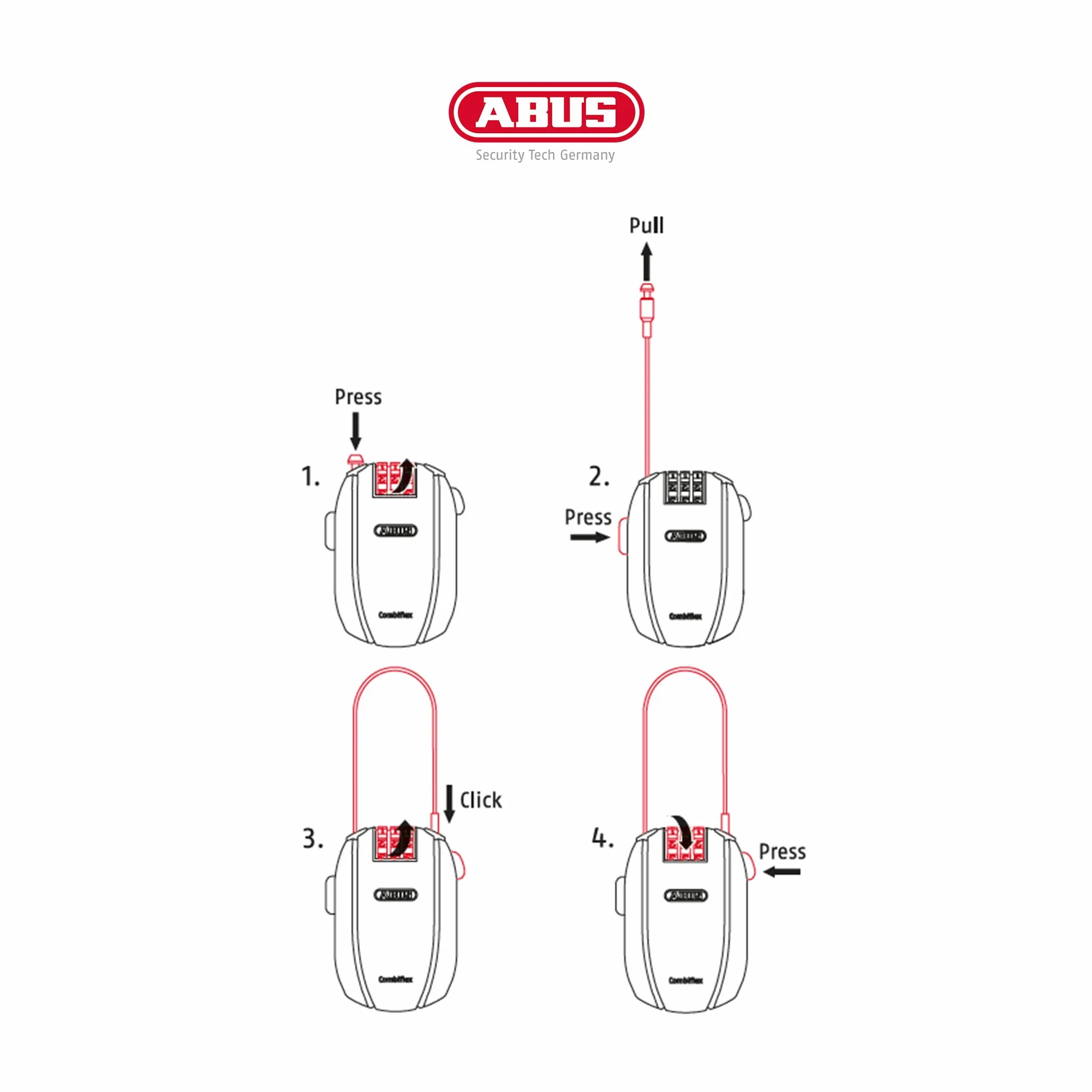 ABUS Combiflex Trip 65 zapięcie linkowe 65 cm 3 mm niebieski z kodem numerycznym