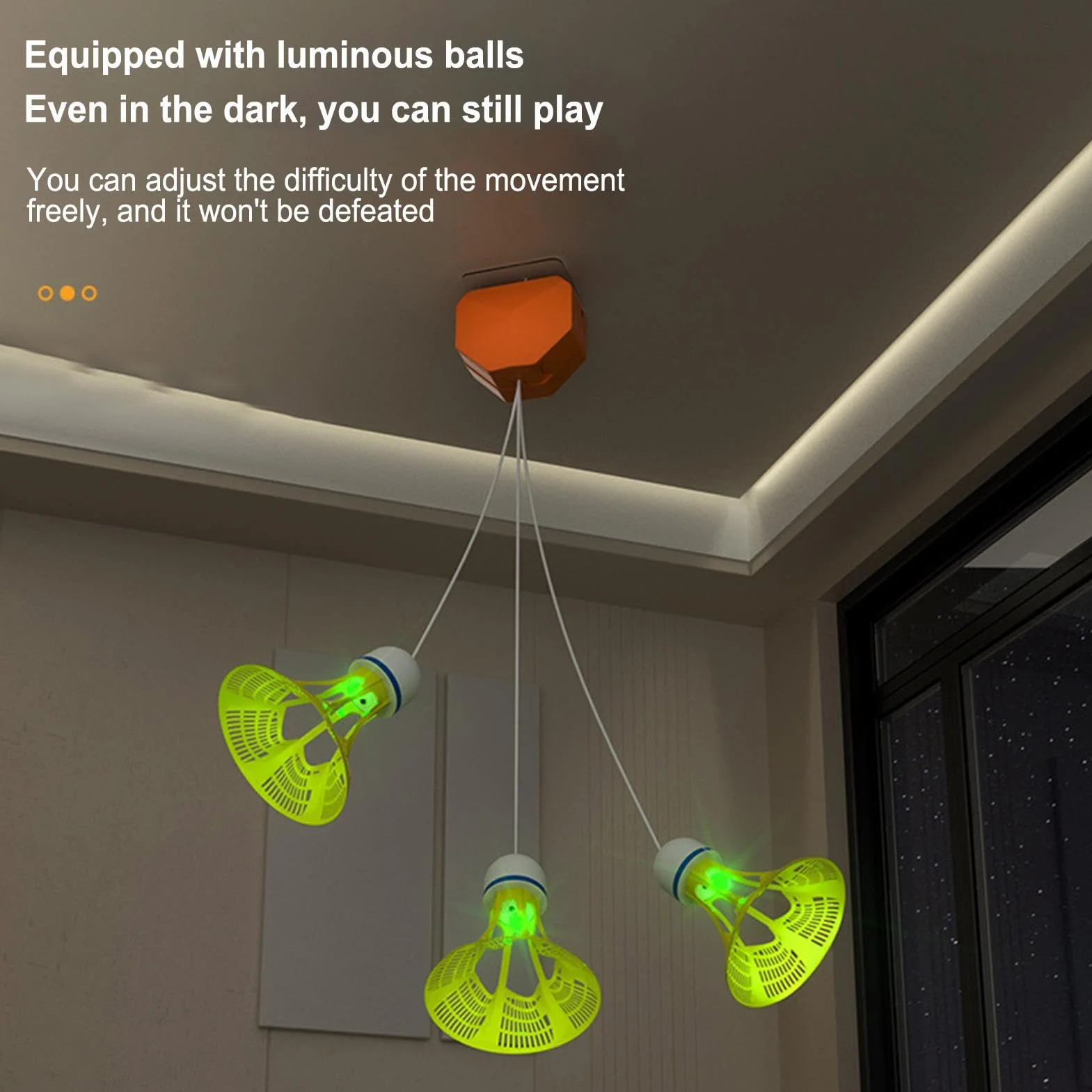 Indoor Badminton Rebound Trainer | Zestaw do ?wicze? badmintona ?wie?ym powietrzu, elastyczny sznurek do badmintona, trena?er lotki do badmintona, trening odbicia badmintona