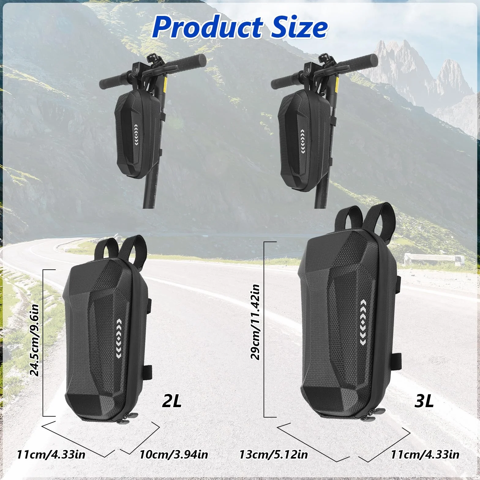 flintronic Torba na skuter, torba na kierownicę 3 l, wodoszczelna, przednia kieszeń na skuter elektryczny Xiaomi MI Mijia M365 Pro Segway Ninebot E ES1/2/3/4, Stil-B