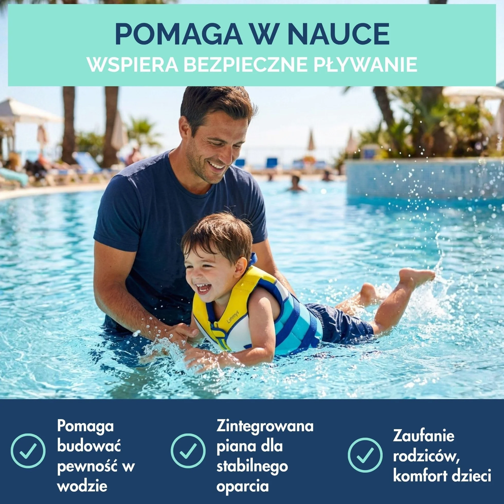 Limmys Kamizelka do Nauki Pływania dla Dzieci – Pomoc Wypornościowa z Zintegrowanymi Panelami Piankowymi, Certyfikat CE, Nagrodzony Produkt, Podwójne Zapięcie z Zamkiem YKK, Neopren Premium