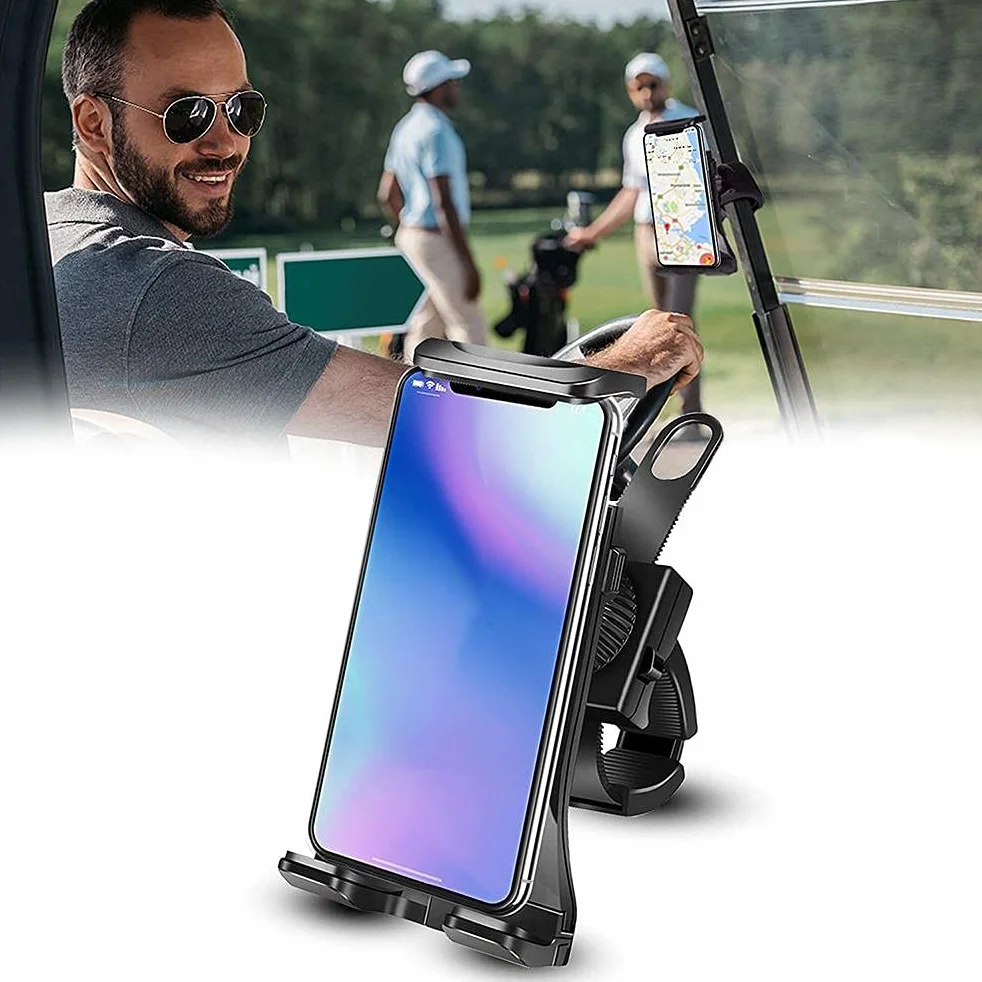 Regulowany uchwyt na telefon do wózka golfowego z obrotową głowicą 360°