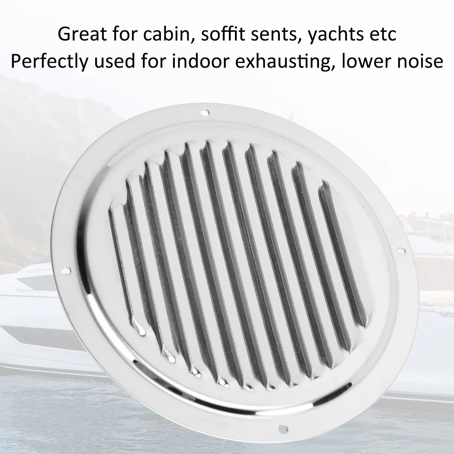 Qiilu Żaluzje Wentylacyjne Marine Air Vent 304 Stal Nierdzewna 5 cali Akcesoria do Łodzi Jachtowych