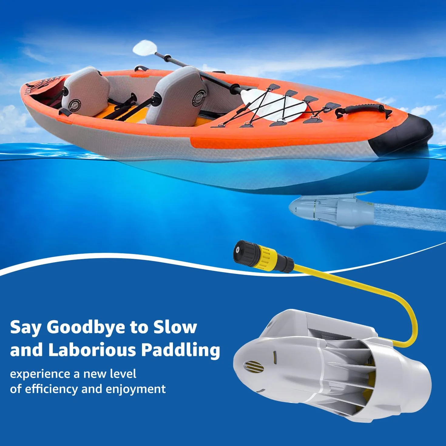 Trolling Motor for SUP, Bellyboat Thruster 9KM/H Speed Inflatable Stand-Up Paddleboard Kayaks Fishing Boats 18Lbs Thrust