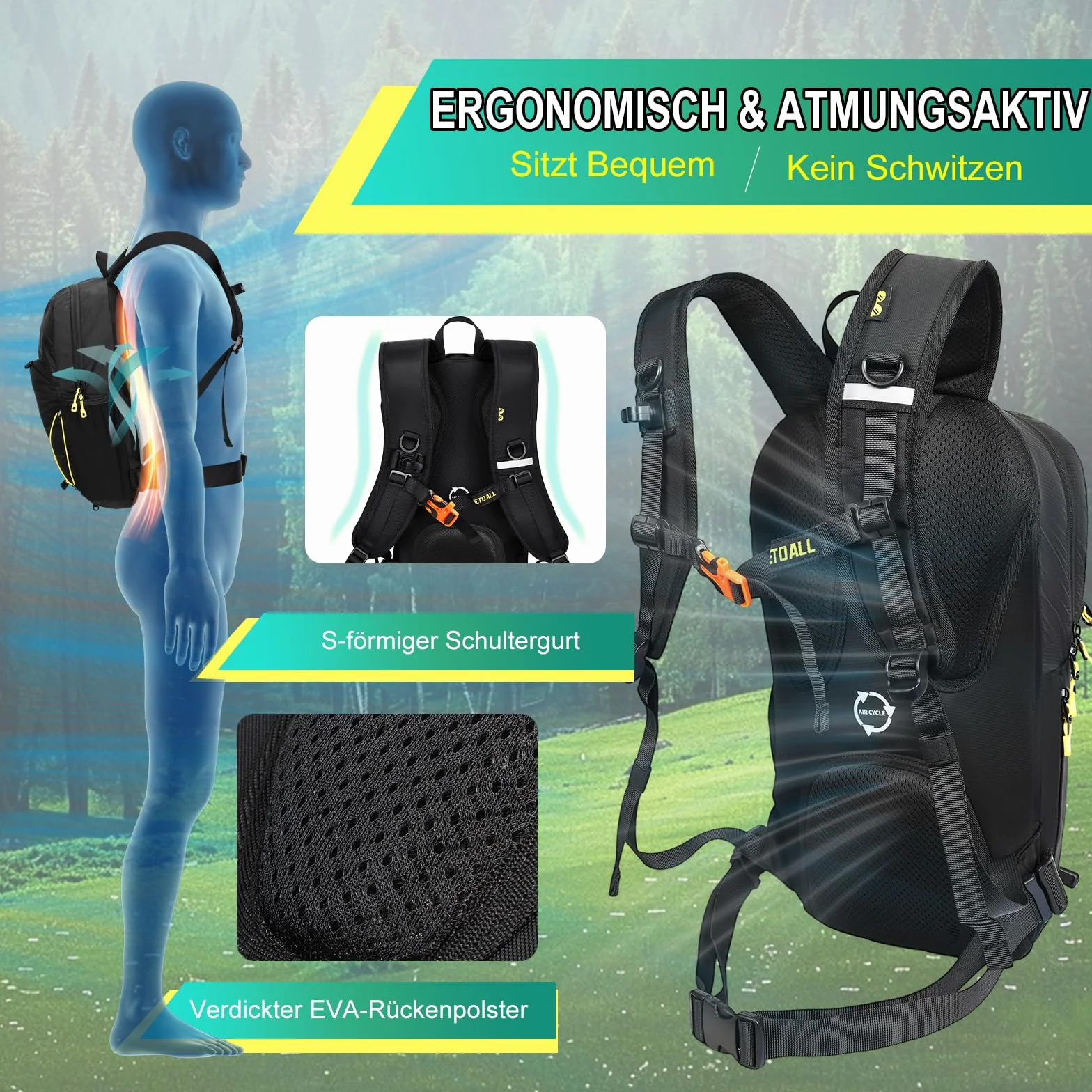 Wodoszczelny plecak rowerowy, męski, wodoszczelny, plecak turystyczny, damski, mały, 12 l, plecak MTB ze zdejmowanym paskiem na brzuch, do jazdy na rowerze, wędrówek, wycieczek dziennych