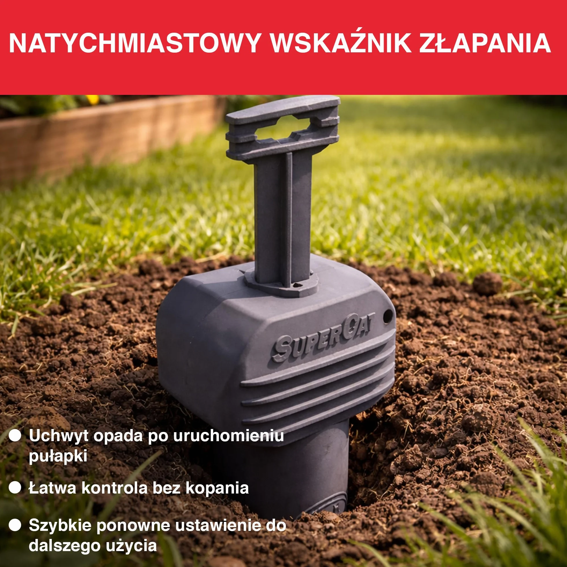 SWISSINNO Pułapka na Nornice PRO SuperCat – Tunelowa Pułapka Zatrzaskowa na Nornice, Czuły Mechanizm Spustowy, Łatwa Instalacja, Wielokrotnego Użytku, do Ogrodu i Trawnika – 1 Sztuka