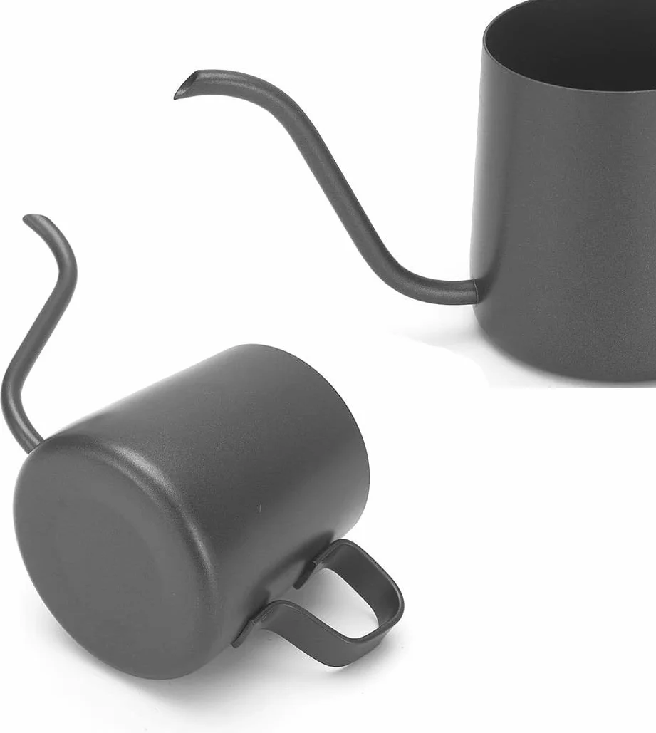 350 ml, czarna konewka, mała konewka do roślin pokojowych, mini konewka, stal nierdzewna, nierdzewna, z długim dzióbkiem z łabędzią szyją, konewka ogrodowa, do roślin pokojowych, sukulentów