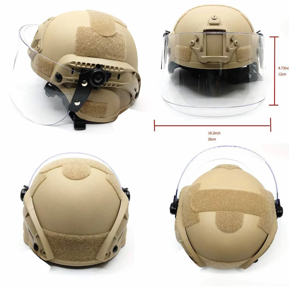 Kask Airsoft Mich 2000 Quick z uchwytem NVG i goglami.