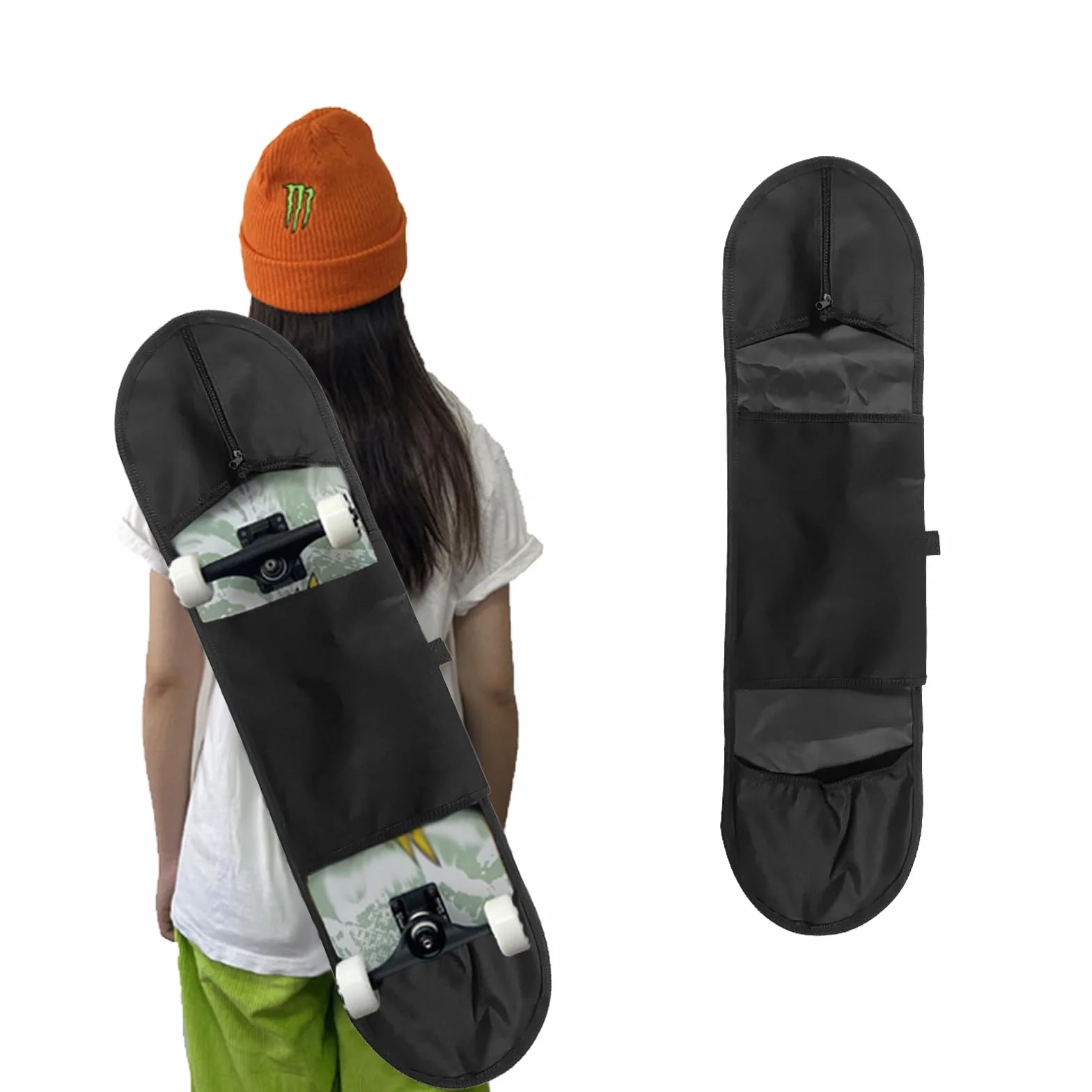 Torba na deskorolkę, wodoszczelna, 2 sztuki, torba na deskorolkę, torba longboard, nadaje się do ochrony deskorolki, do zabawy na świeżym powietrzu i w podróży