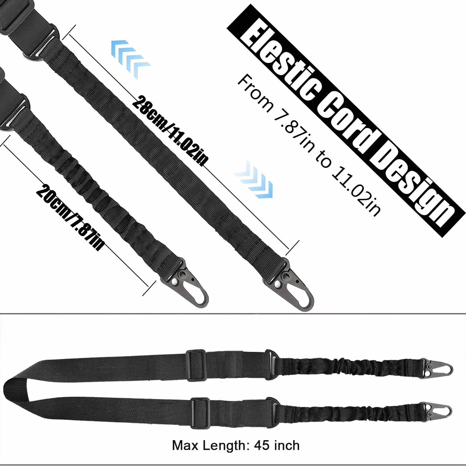 ZONSUSE 2 Punkt Proca Sling Tactical Gunstock Sling Gunstock Sling Airsoft Sling Rifle Rifle Sling Sling pistolet