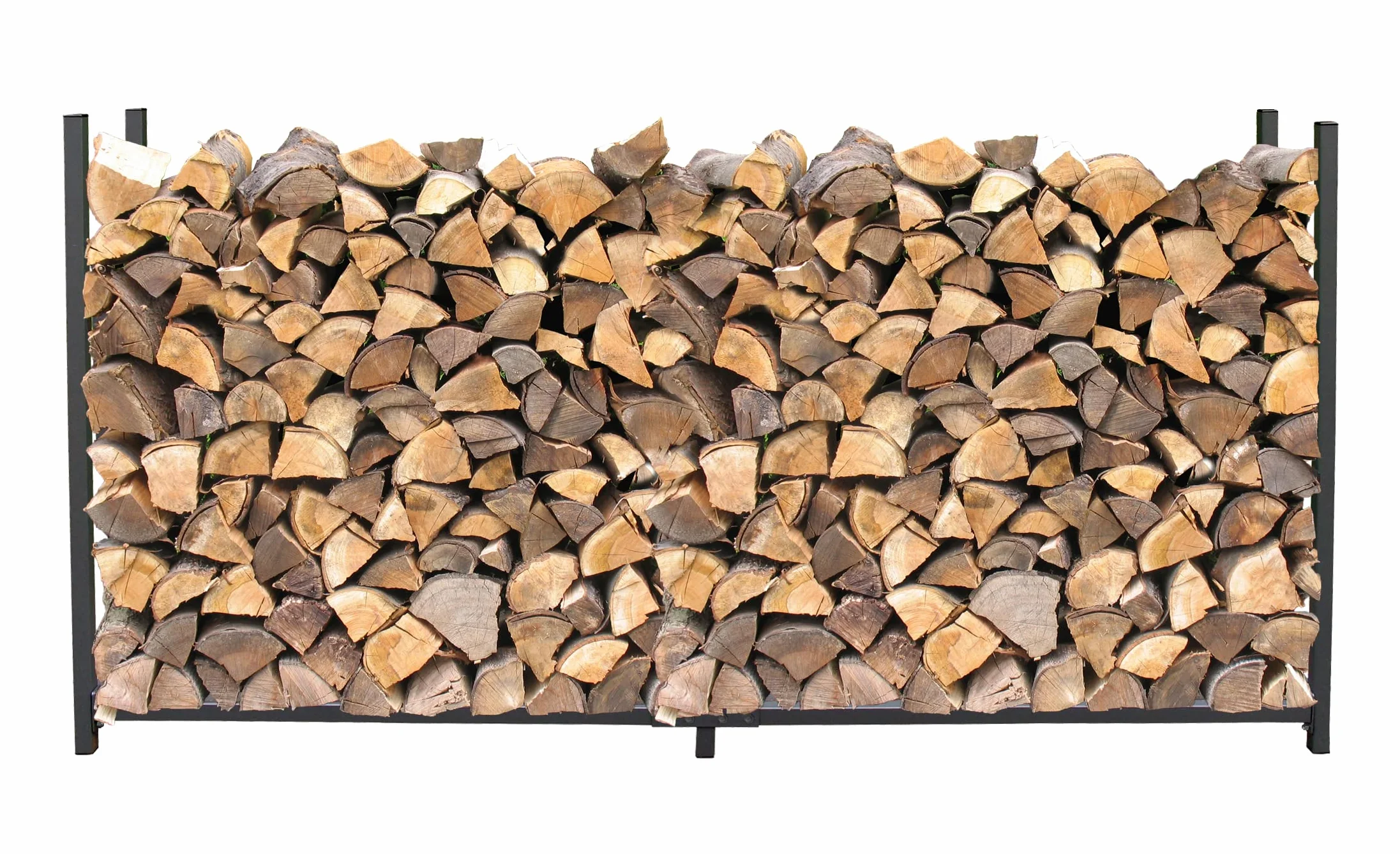 QUICK STAR Metalowy regał na drewno kominkowe antracyt 200 x 25 x 115 cm, stojak na drewno opałowe do ogrodu, 0,8 m³ / 1,3 SRM, pomoc do układania drewna z pokrowcem, szary