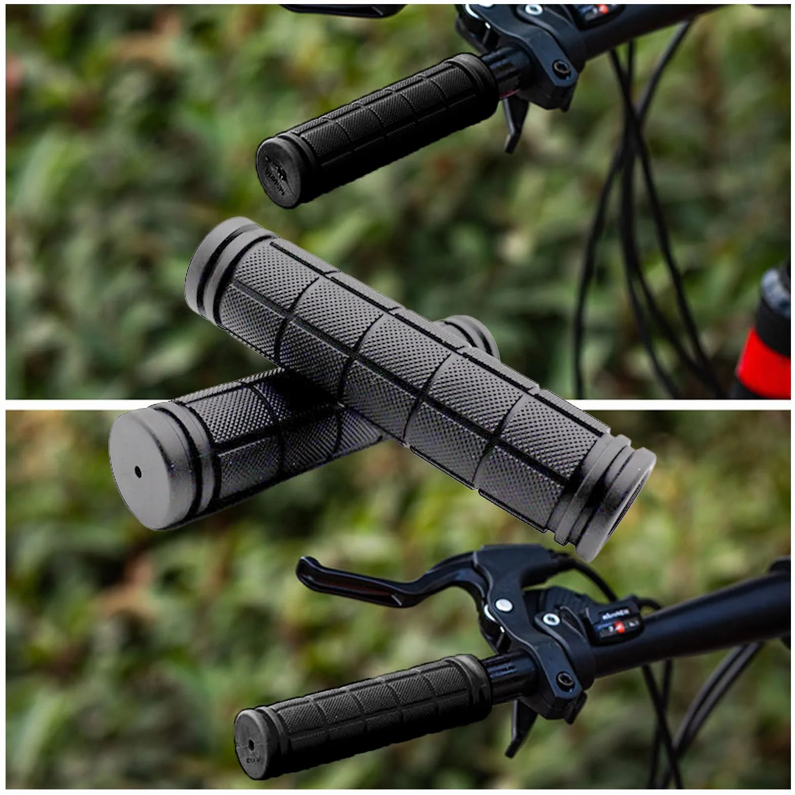Gumowe uchwyty rowerowe na kierownicę 22 mm do rowerów górskich wyścigowych trekkingowych czarne