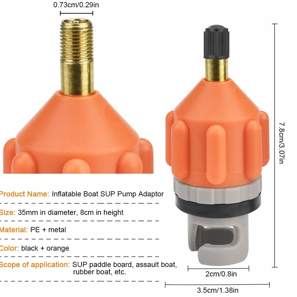 Adapter zaworu powietrza do łodzi, adapter zaworu pompy SUP, adapter do nadmuchiwanej pompy, uniwersalny konwerter pompy powietrza, adapter zaworu powietrza do deski SUP, nadmuchiwanej łodzi