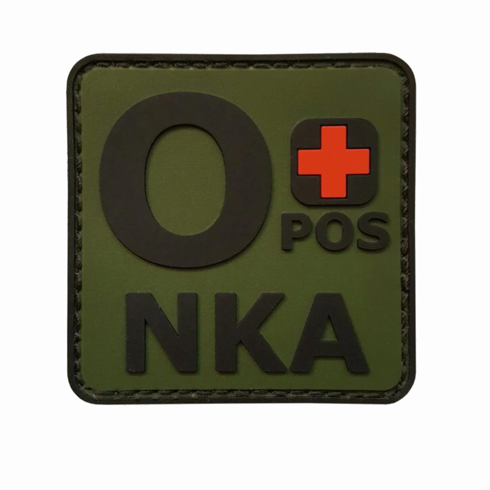 LEGEEON Olive Drab OPOS O+ NKA OD Blood Type No Known Allergies Morale PVC Rubber Fastener Patch