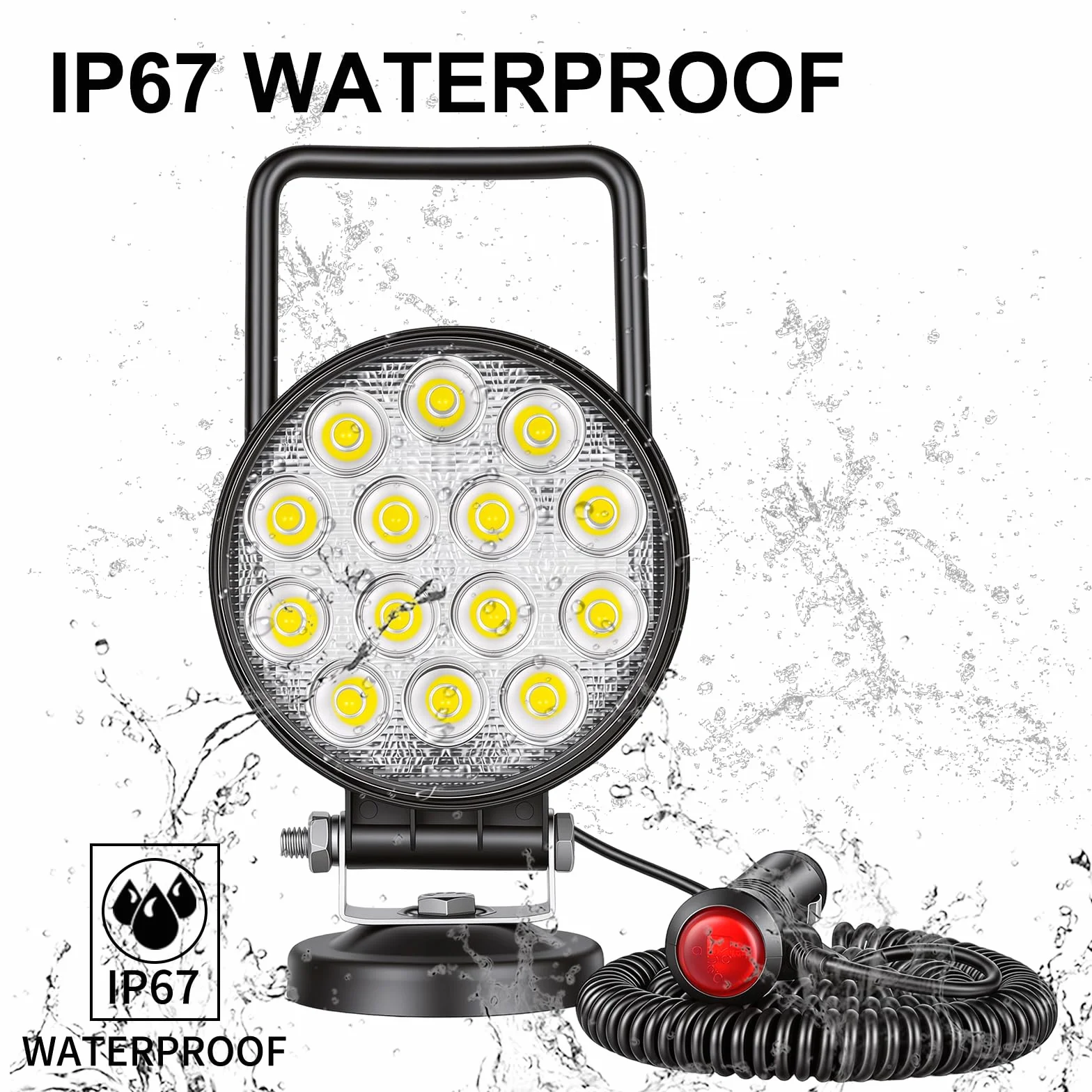RIGIDON Reflektor roboczy LED 42W 12V 6000K magnetyczna podstawa 10cm 4"