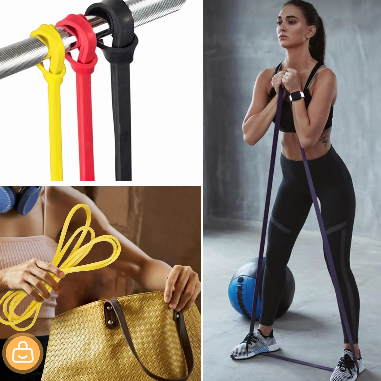 Zestaw taśm oporowych do fitnessu, jogi, pilatesu, treningu siłowego