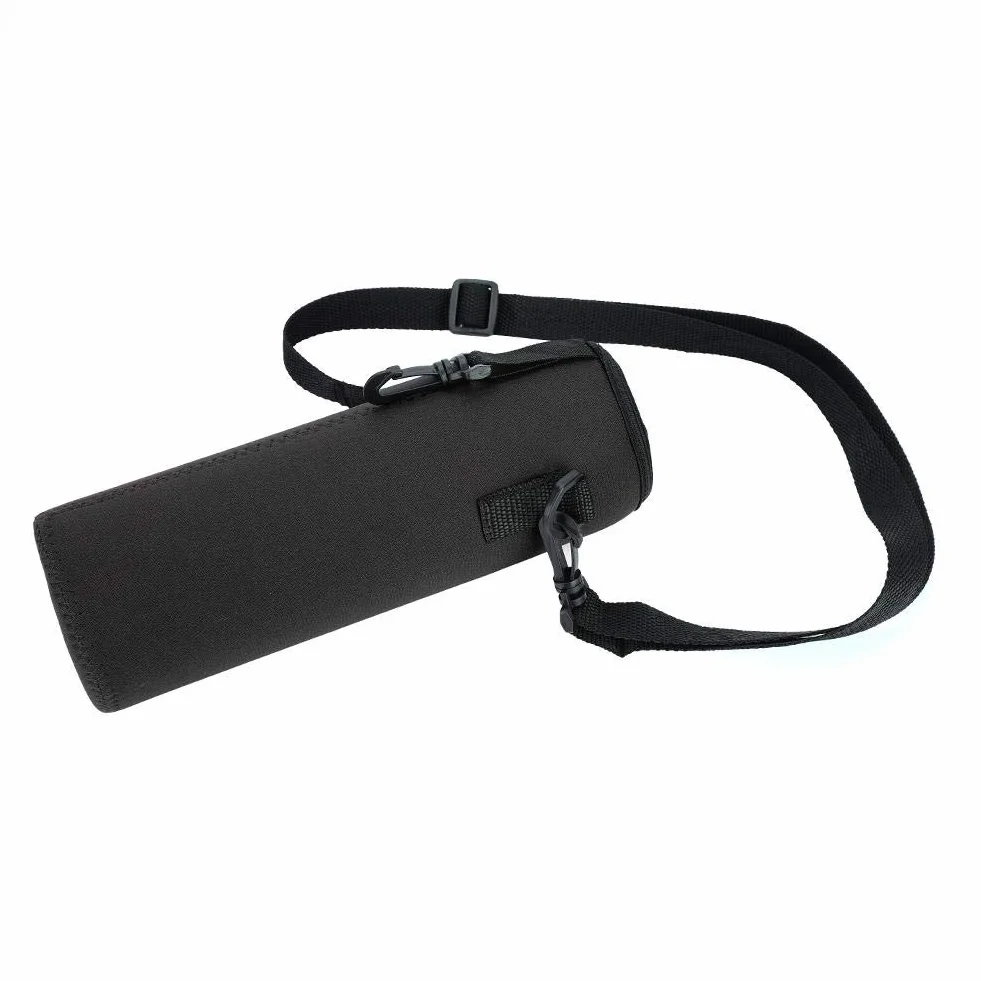 Neopren Wasserflaschenhülle 1L mit Gurt Thermohalter für Edelstahl und Plastikflaschen Schwarz