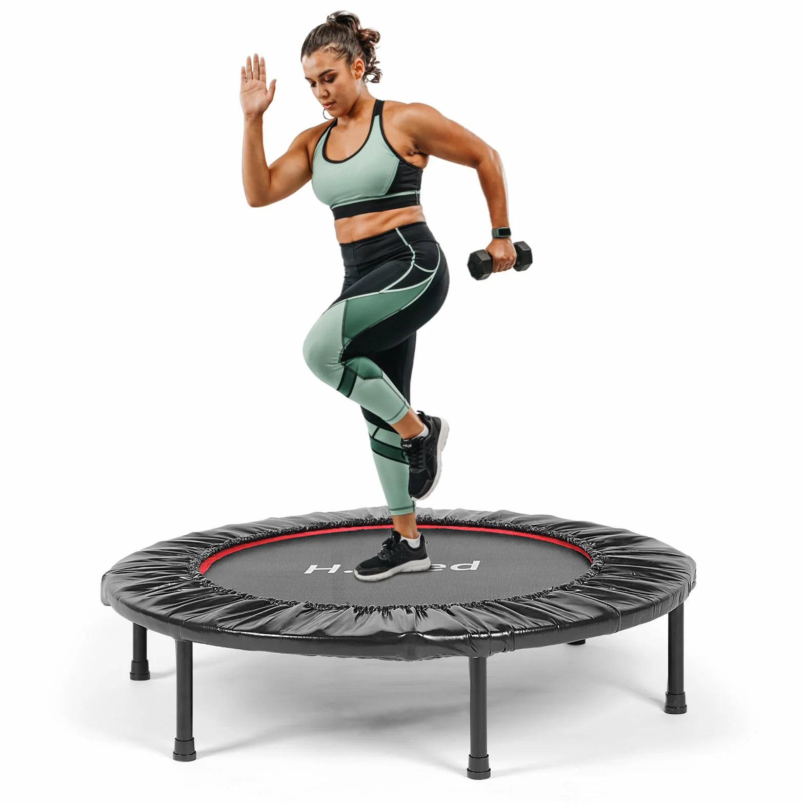H.yeed Składana trampolina fitness dla dorosłych, maksymalne obciążenie 100 kg