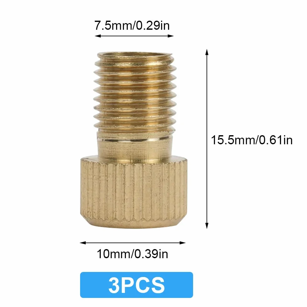 Flintronic Mosiężny Adapter do Zaworu Presta i Schradera 3 Szt. Złoty