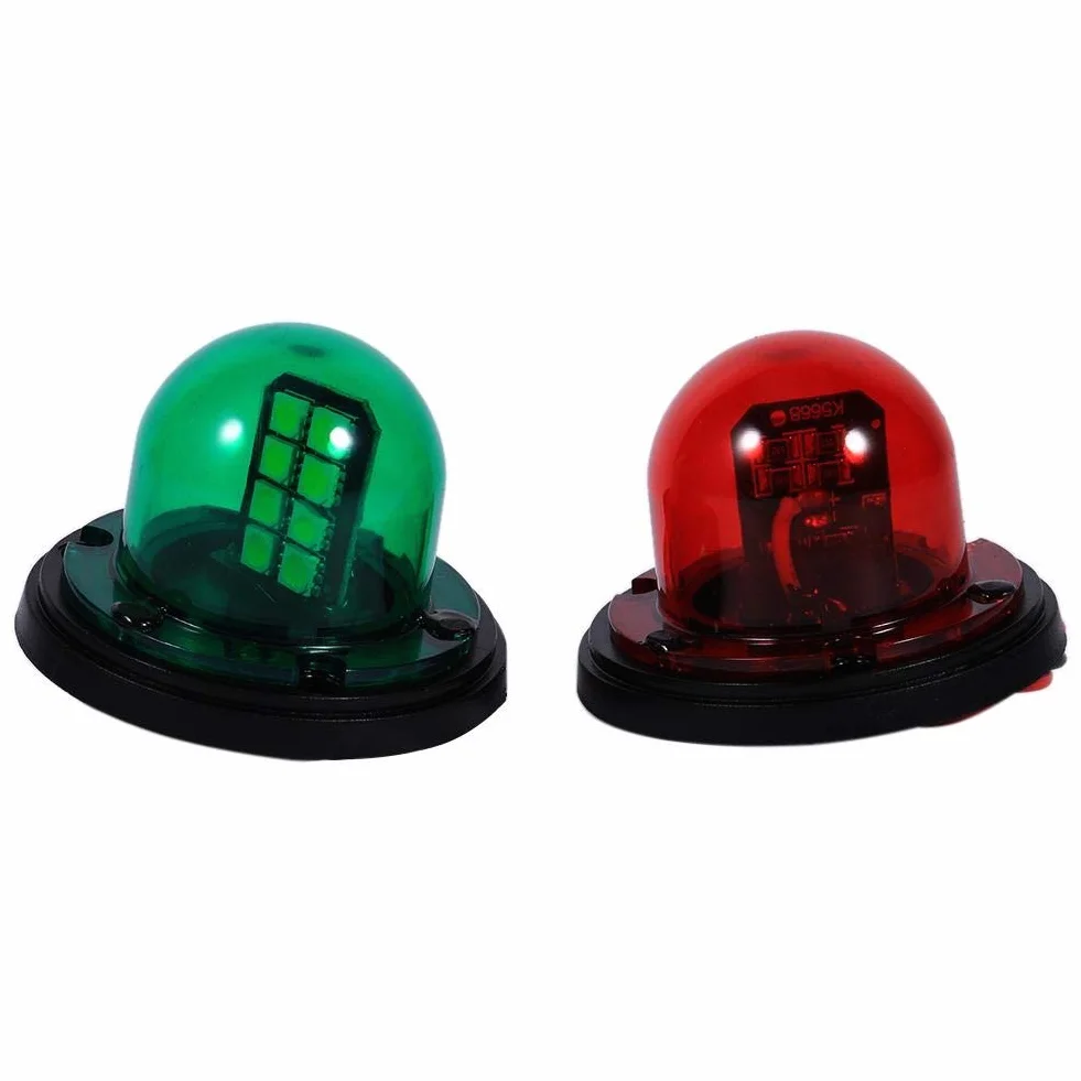 Lampa nawigacyjna do łodzi 12V ze stali nierdzewnej LED morska lampa nawigacyjna do łodzi jachtu czerwono-zielona dziobowa do pontonu jachtu kajaka