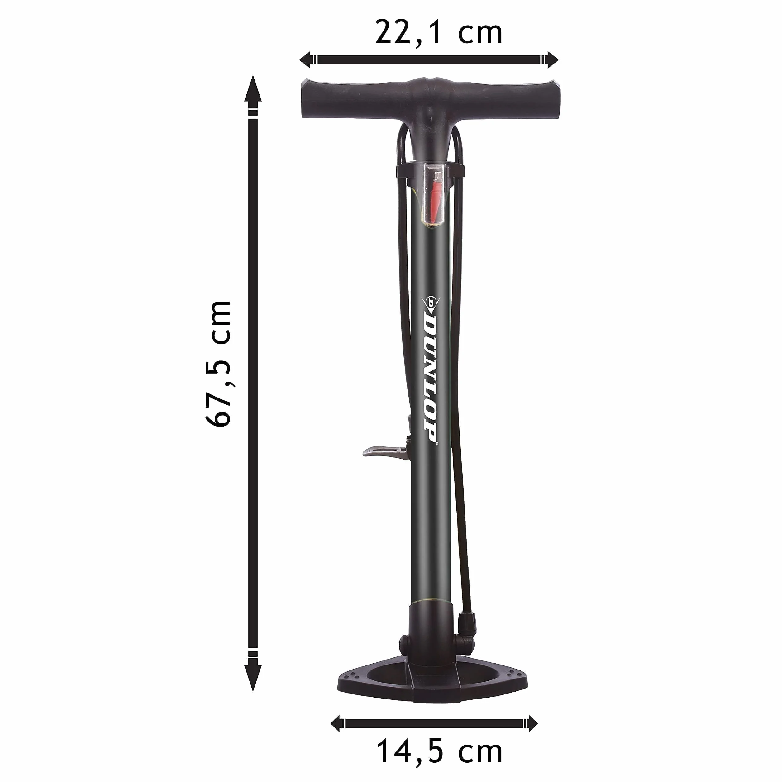 Pompka rowerowa Dunlop z manometrem 160/180PSI 11/12 bar Schrader Presta