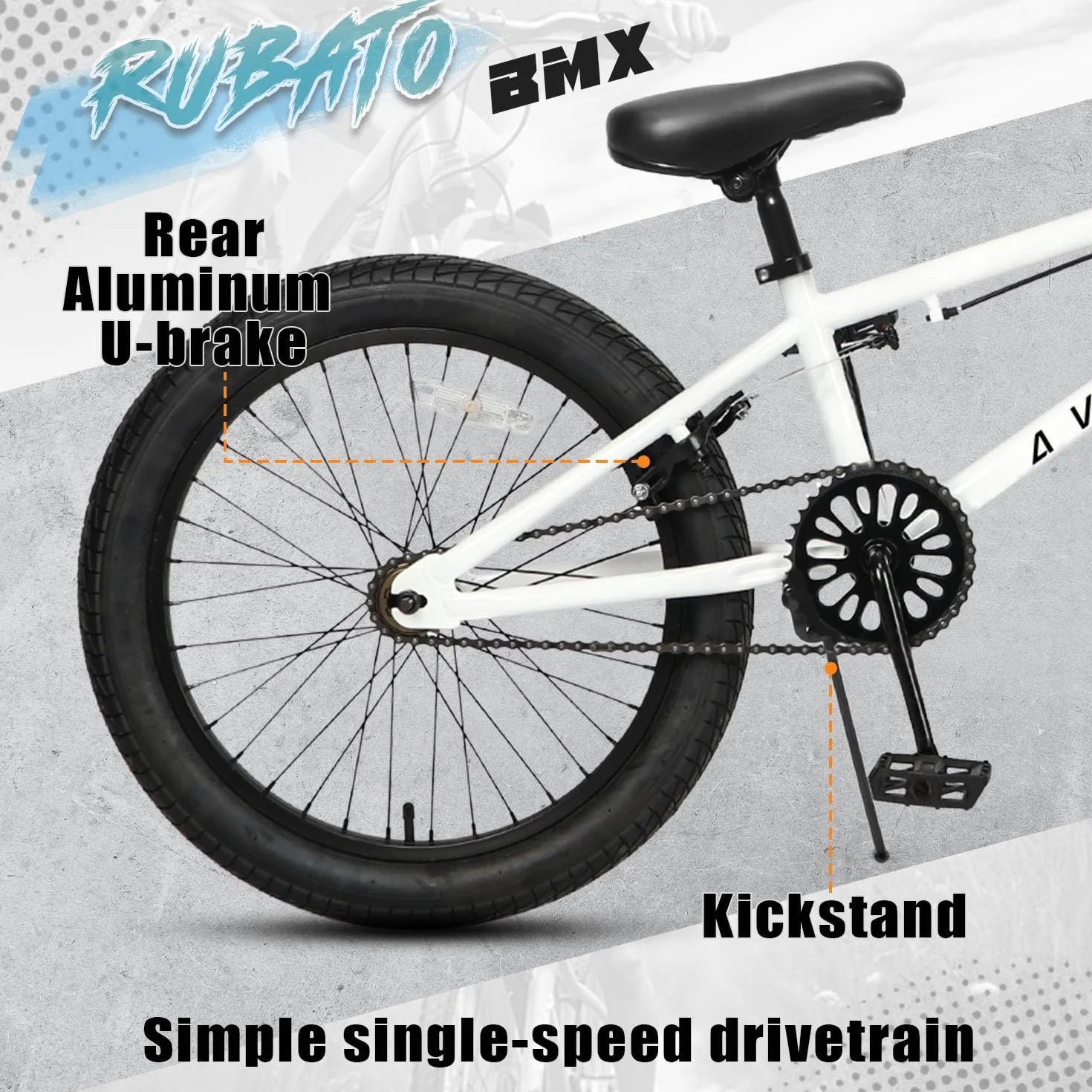 AVASTA 18" Rower BMX Freestyle dla Dzieci Biały