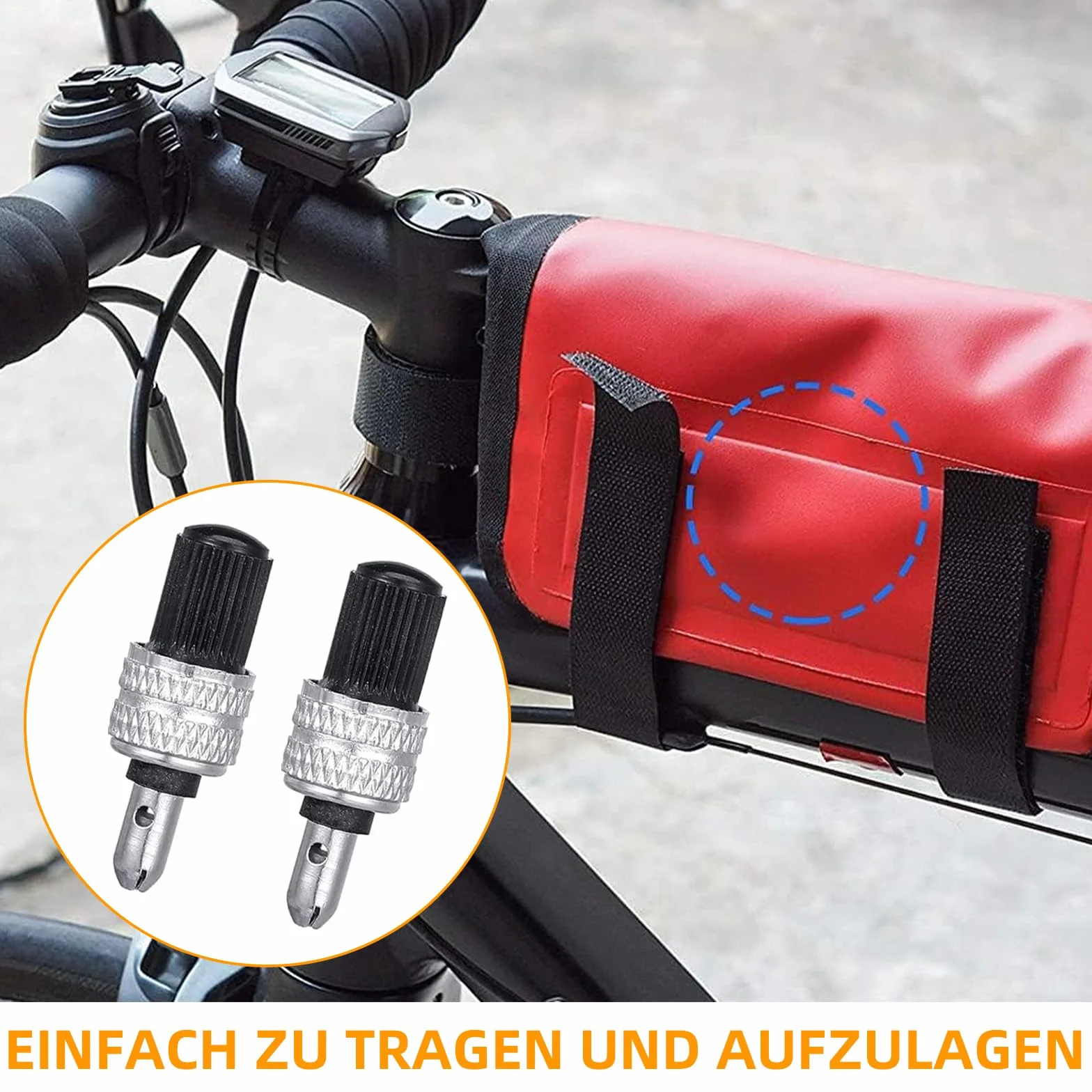 Zestaw wymiennych zaworów rowerowych, 16 sztuk, z uszczelką, zaślepkami na wentyle, akcesoria zamienne, niemiecki wentyl rowerowy do rowerów miejskich, trekkingowych