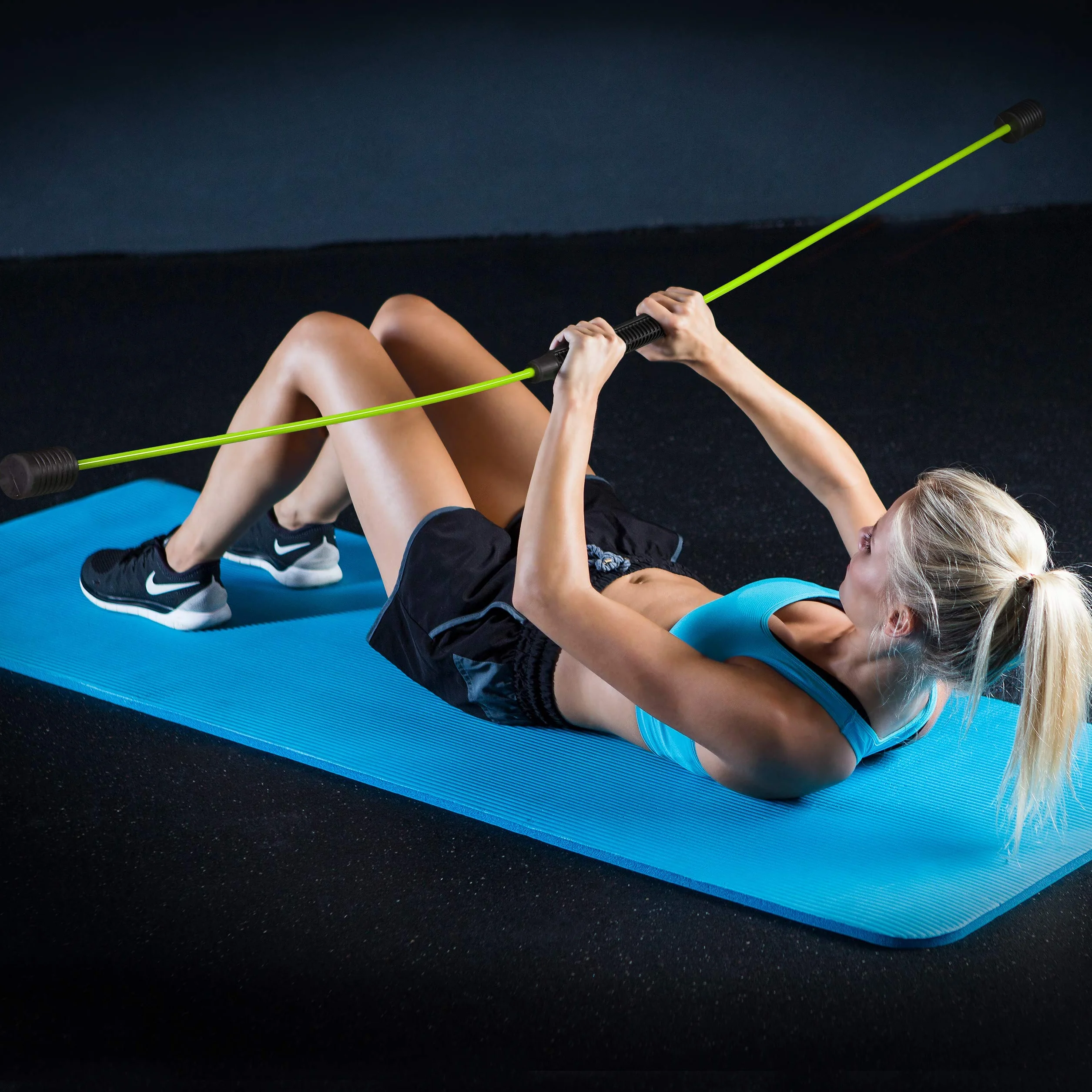 Relaxdays Swingstick, drążek do treningu wibracyjnego, mięśnie głębokie, elastyczny, włókno szklane, 160 cm, żółty neonowy, 1 sztuka