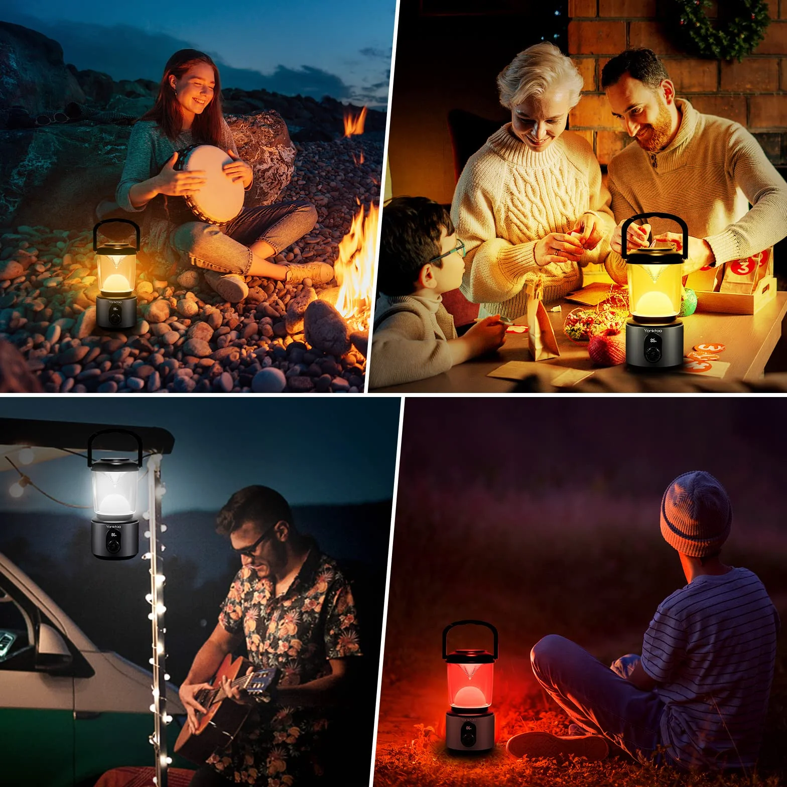 Yonktoo Lámpara de camping 10400 mAh recargable aleación de aluminio 5 modos luz pantalla LCD impermeable