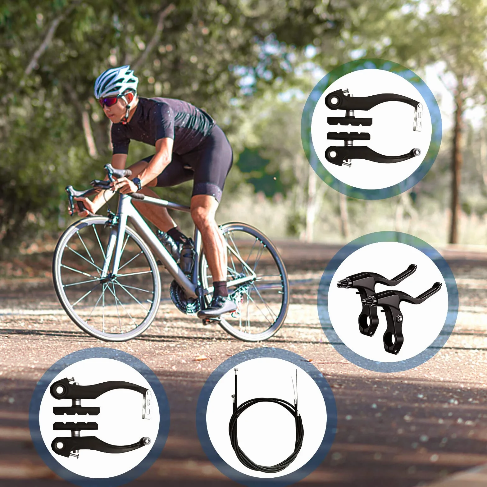 Asfrode Zestaw hamulców rowerowych V-Brake aluminiowe przednie i tylne do Shimano rowerów górskich