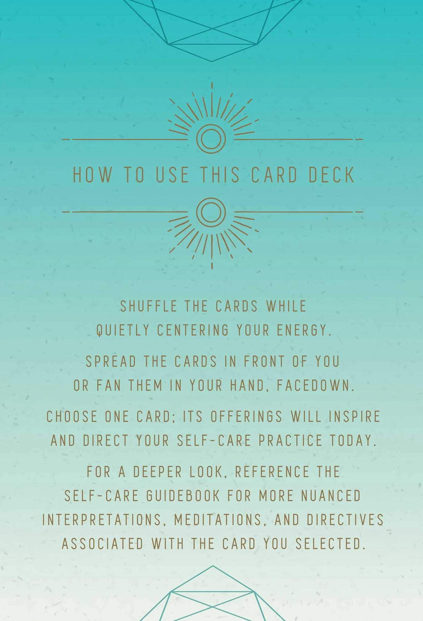 Self-Care: Inspirational Card Deck and Guidebook