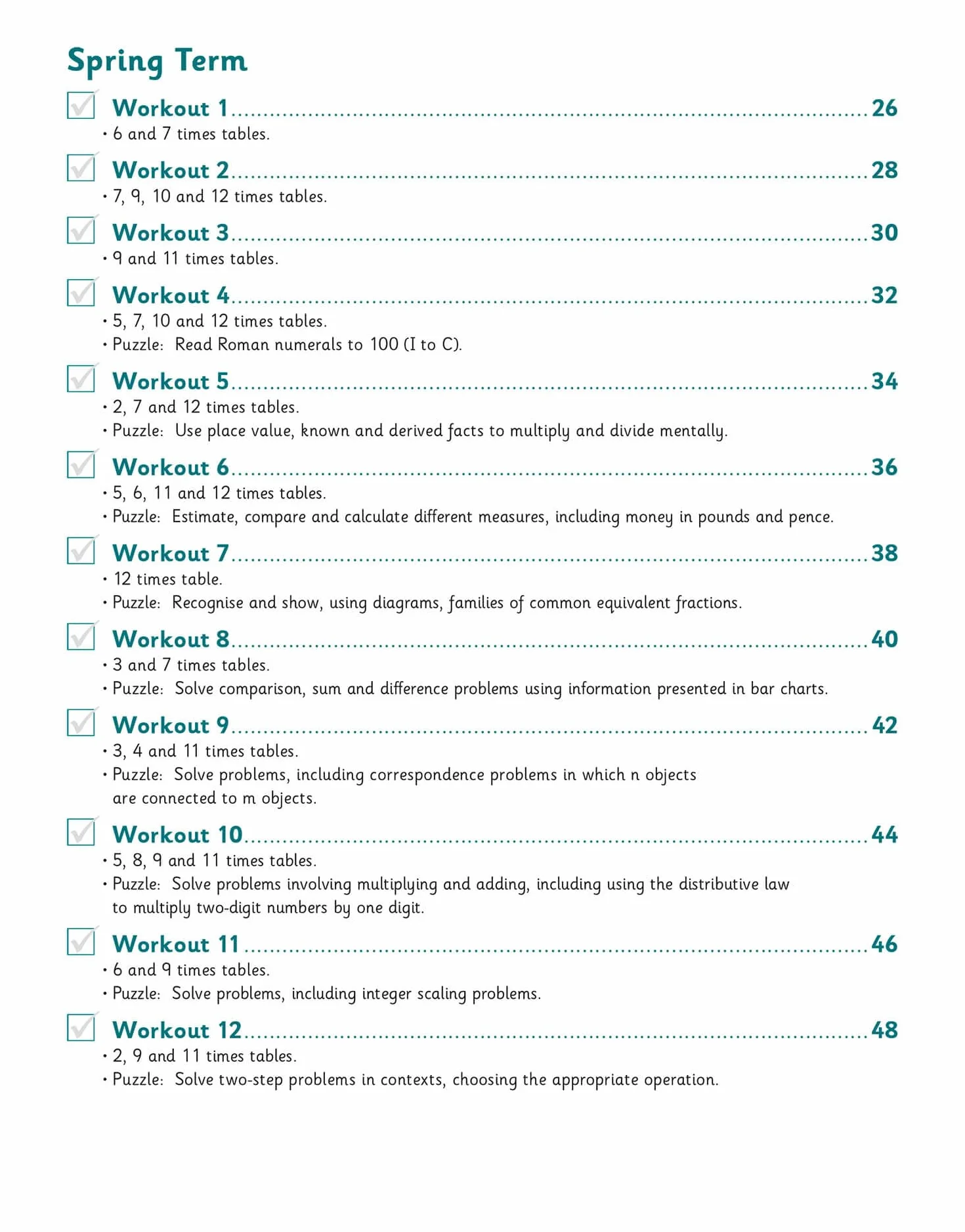 KS2 Year 5 Maths Times Tables 10-Minute Weekly Workouts