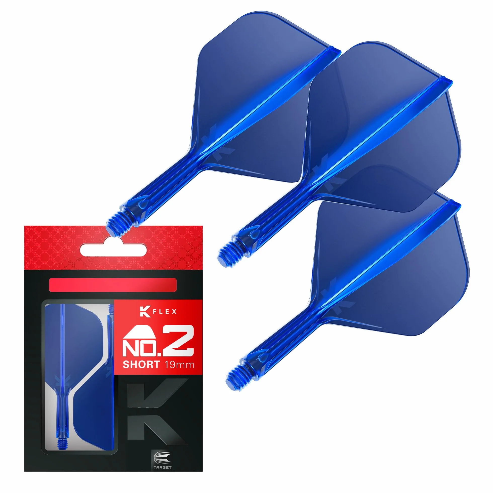 Target Darts Zintegrowane Lotki i Shafty K Flex No.2 Zestaw 3 Lotek K-Flex Krótki Pośredni Średni Profesjonalne Akcesoria do Rzutek