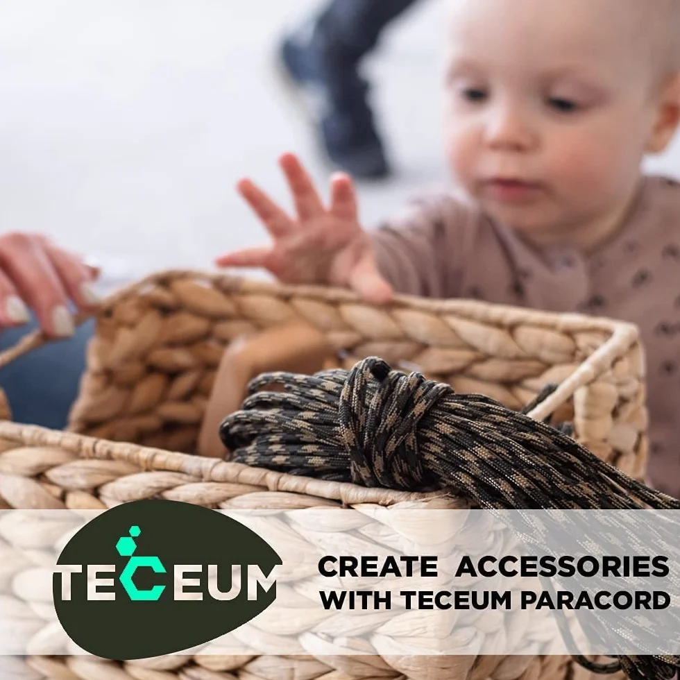 TECEUM Paracord typ III 550 zielony wojskowy 15 m 4 mm lina taktyczna MIL-SPEC survivalowa