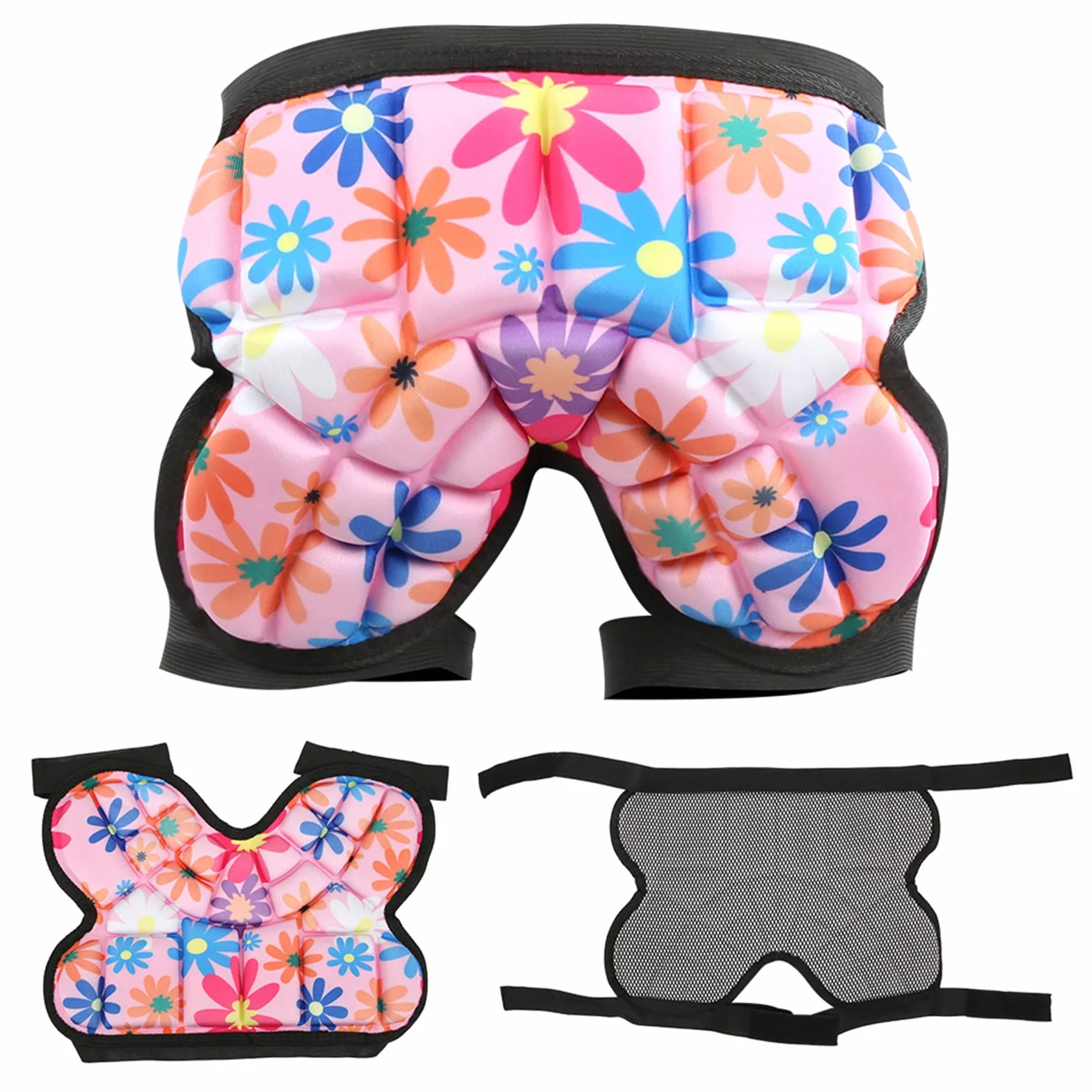 KENANLAN Dziecięce spodenki ochronne Ochrona bioder 3D Hip Pad Crash Pad Eva Krótkie spodnie Sprzęt ochronny do jazdy na snowboardzie Łyżwiarstwo Narciarstwo (czerwony)