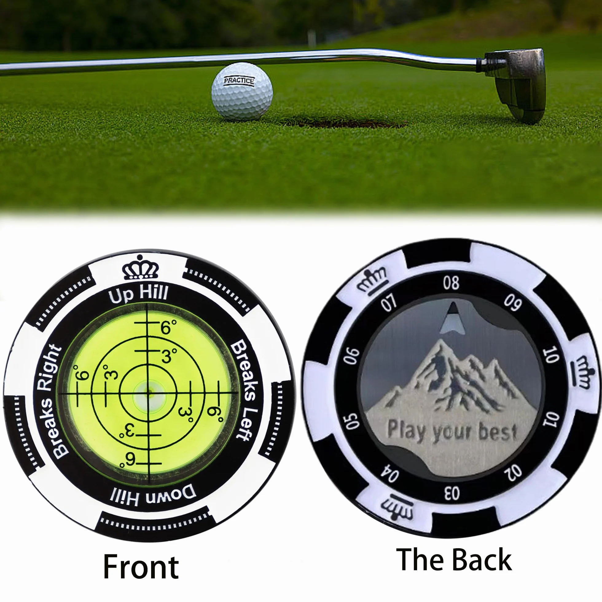 Golf Reader Poziomy Znacznik Piłki Magnetyczny Do Kapelusza z Wysoką Precyzją