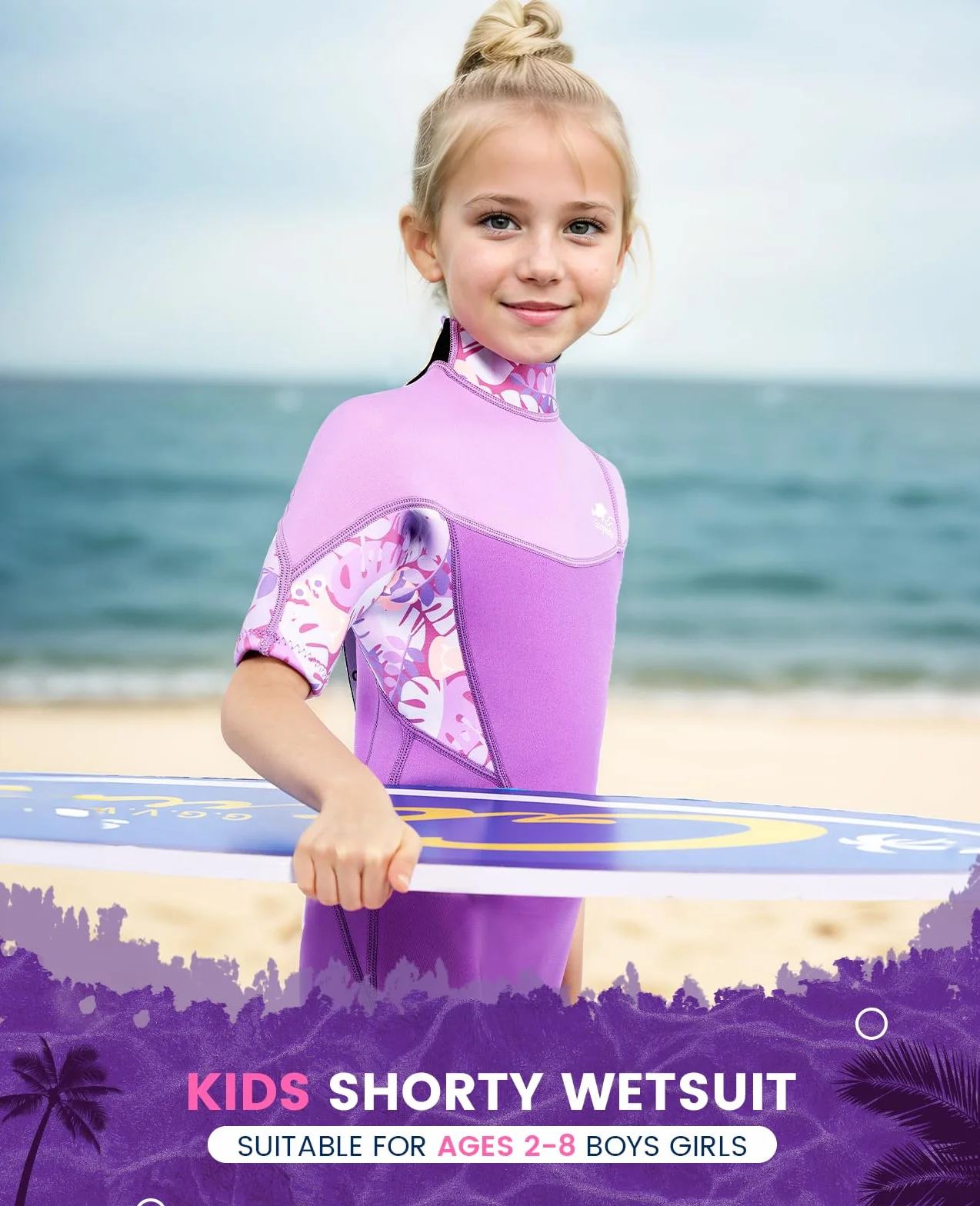 Kombinezon neoprenowy dla dzieci 2,5 mm Gogokids Shorty z zamkiem na plecach