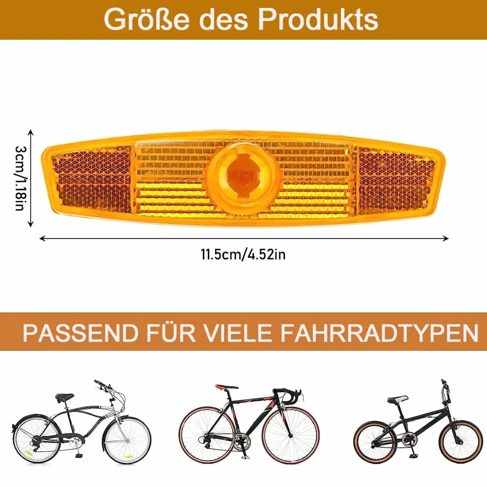 LATRAT Zestaw 6 sztuk odblasków rowerowych na szprychy, reflektory kocie oczy do MTB