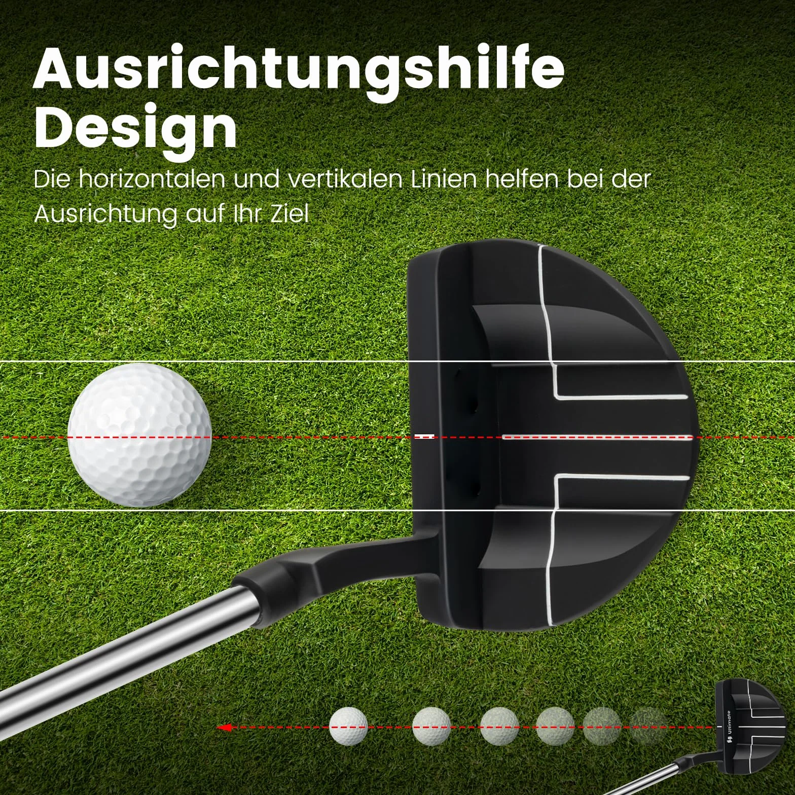 COSTWAY Putter Golf Putter, 89 cm Mallet Putter ze stali nierdzewnej z głowicą ze stali nierdzewnej i antypoślizgowym uchwytem, kij golfowy dla praworęcznych kobiet i mężczyzn
