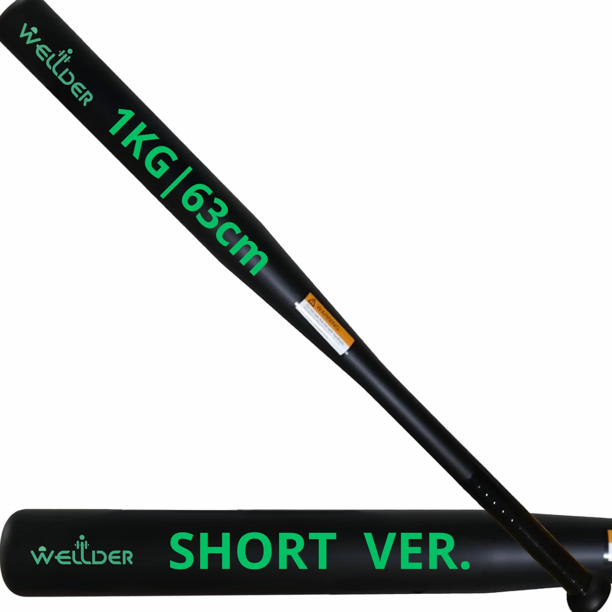 Stalowy kij baseballowy 63,5 cm wzmocniony super wytrzymały, waga 1 kg, czarny lub srebrny kolor z uchwytem (metal, 63,5 cm)