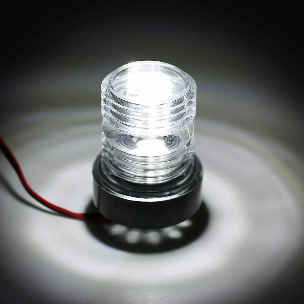 12 V białe światło LED kotwica jacht nawigacja ze wszystkimi okrągłymi 360° białe światło LED kotwica o klasie wodoszczelności IP65,Części zamienne do łodzi,jachtów