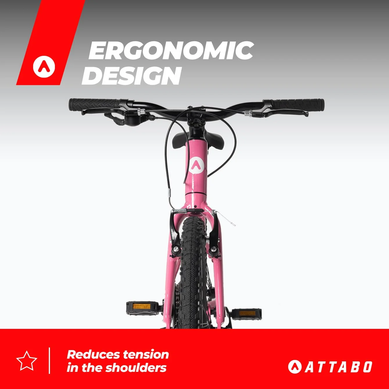 ATTABO Rower dziecięcy Ease 20" lekki trwały niski zwis ergonomiczna kierownica BMX Shimano Altus akcesoria bezpieczeństwa