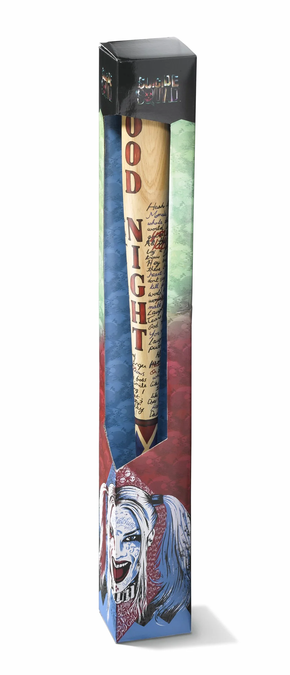 The Noble Collection Harley Quinn Baseball Bat Officially Licensed - Suicide Squad Prop Replica - Full Size 31.5in (80cm) Solid Wooden Baseball Bat