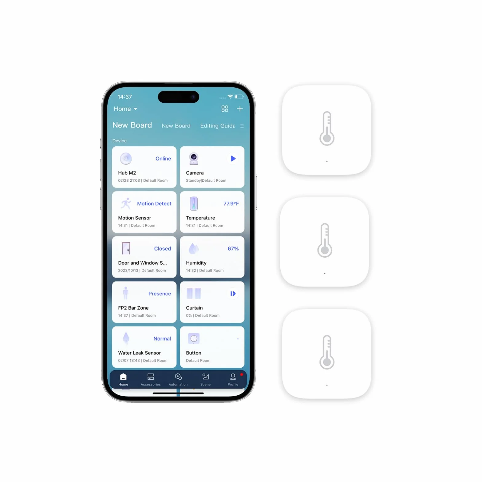 Aqara Czujnik Temperatury i Wilgotności 3-pak, WYMAGANY HUB OD AQARA, Do Zdalnego Monitorowania i Automatyzacji Domu, Bezprzewodowy Termometr Higrometr, Kompatybilny z HomeKit, Alexa, Działa z IFTTT