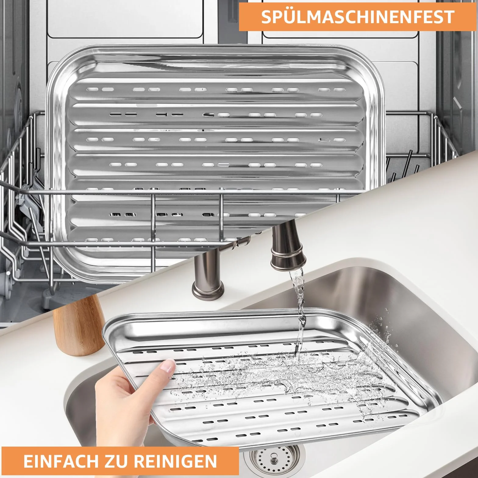 2 sztuki tacki do grillowania wielokrotnego użytku, prostokątne naczynia do grilla z stali nierdzewnej, perforowane, 34,5 x 24,5 cm, do grilla gazowego i węglowego, mięsa, warzyw