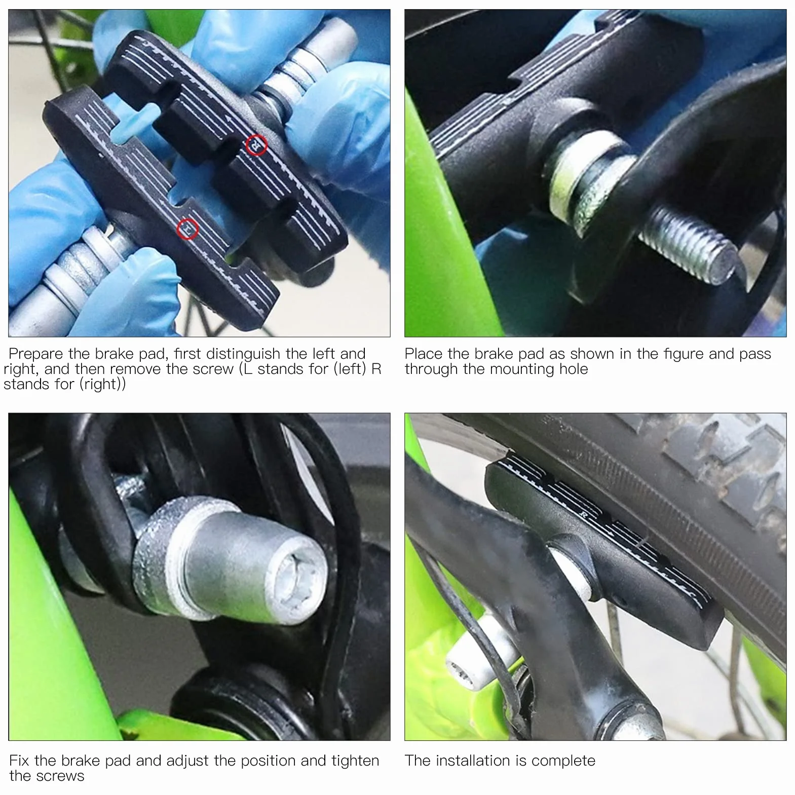 Klocki hamulcowe do roweru V-brake 55 mm składane gumowe z nakrętkami Dahon