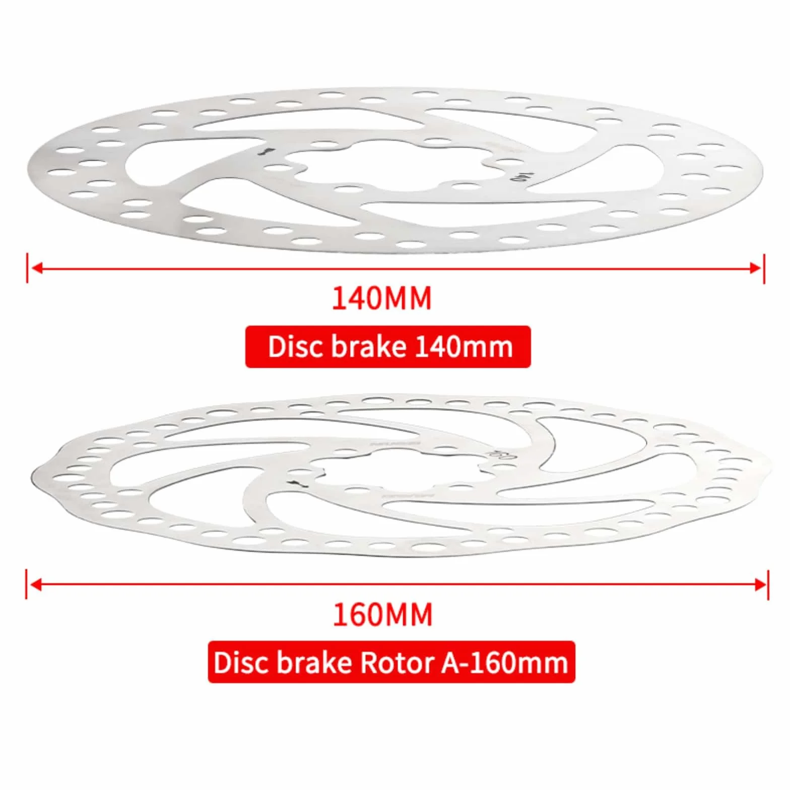 TRKIMAL Zestaw tarcz hamulcowych 140/160/180 mm ze stali nierdzewnej z 12 śrubami do rowerów MTB