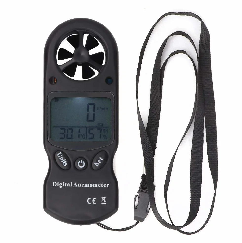 cyfrowy anemometr, higrometr, 3 w 1, wielofunkcyjny, cyfrowy termohigrometr, przenośny miernik prędkości wiatru