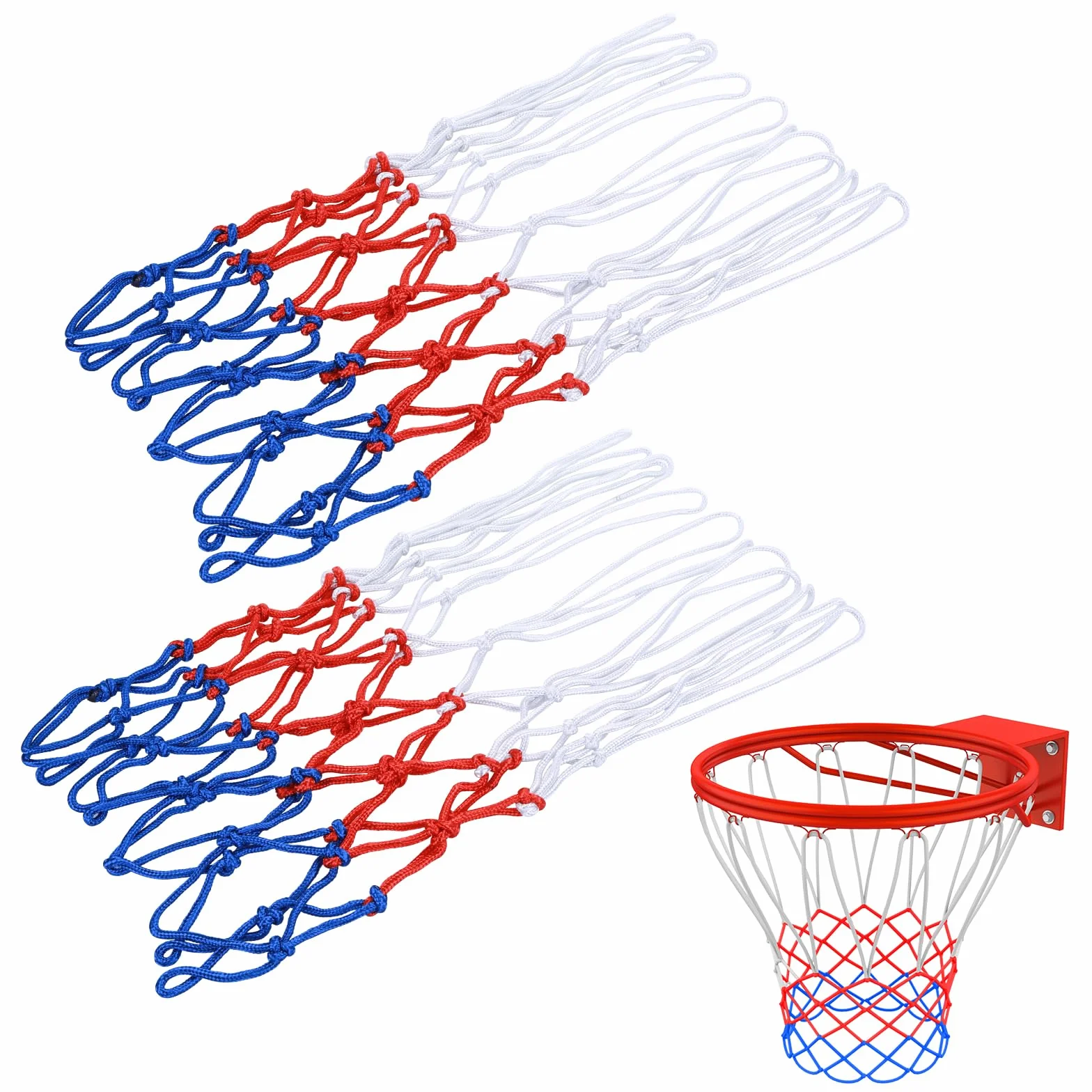 Obręcz do koszykówki Heavy Duty Net Basketball Nylon 2 sztuki